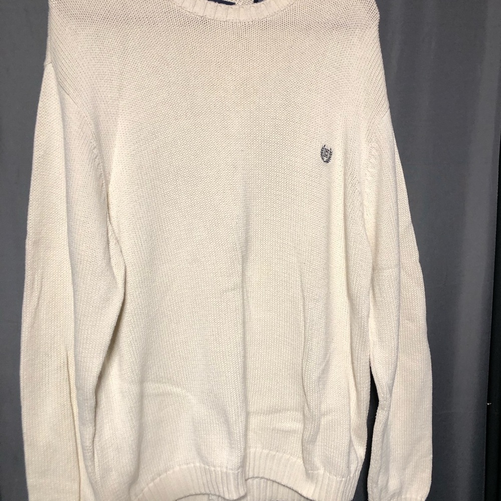 Chaps Cream Crewneck Knit Sweater